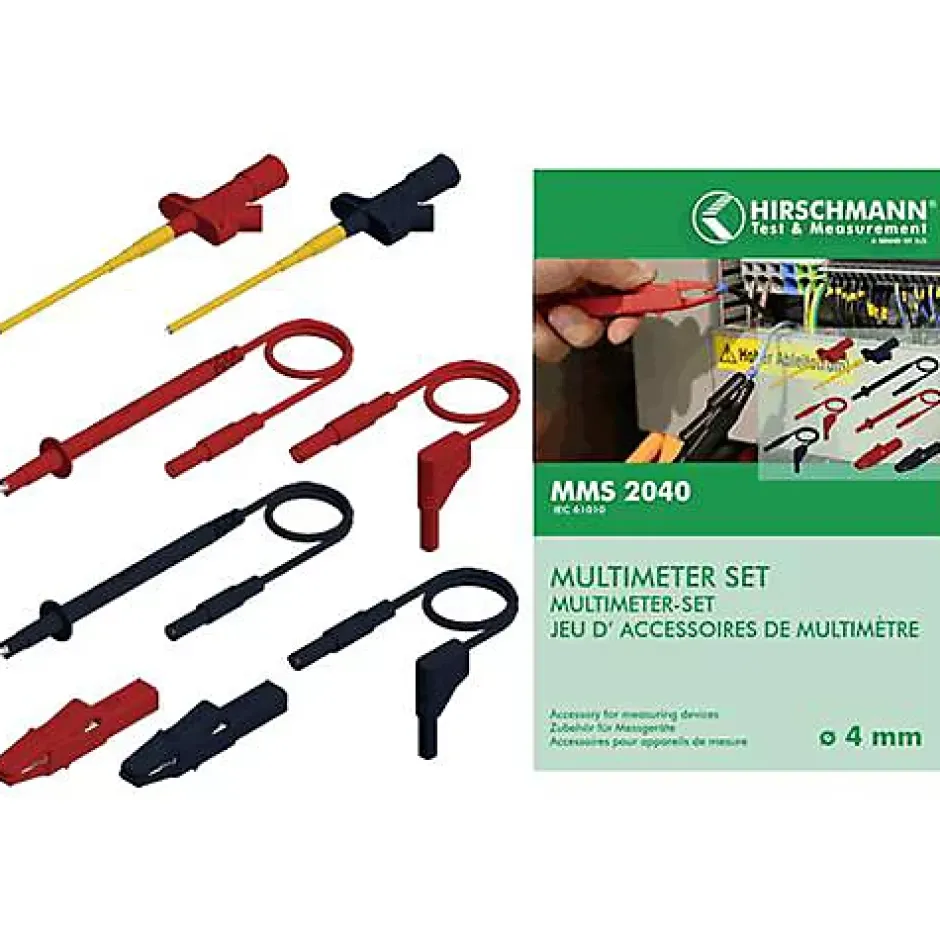 MMS 2040 Set de cordons de mesure de sécurité CAT III 1000 V, 16 A, 1 m^Hirschmann Test & Measurement Outlet