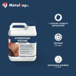 Hydrofuge Toiture - - Incolore - Pot 5L^Metaltop New