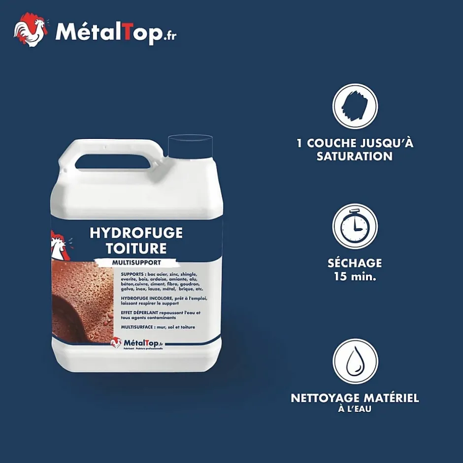 Hydrofuge Toiture - - Incolore - Pot 5L^Metaltop New