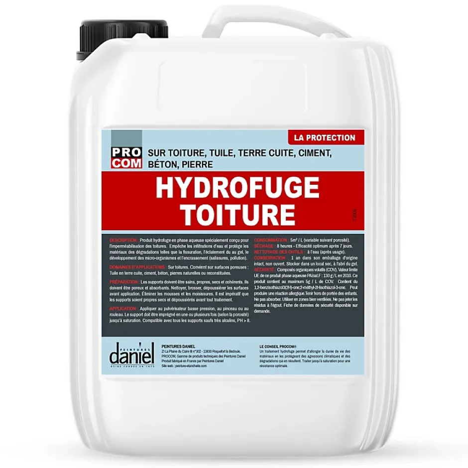 Hydrofuge toiture incolore, imperméabilisant toiture tuile, terre cuite, béton, ciment, pierre Defender - -20 litres-Incolor^Procom