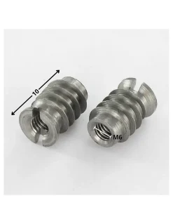 Insert fileté bois fendu Acier brut M6 12X10 - 1 pièce^Vis Express New