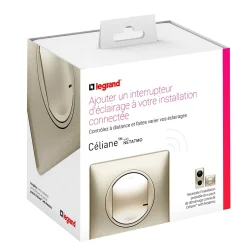 Interrupteur à option variateur à câbler pour installation connectée Céliane with Netatmo avec plaque Métal Titane-Legrand