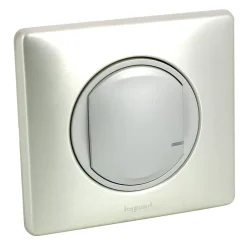Interrupteur à option variateur à câbler pour installation connectée Céliane with Netatmo avec plaque Métal Titane-Legrand