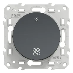 Interrupteur commande VMC 2 boutons à vis Odace anthracite-Schneider Electric Hot