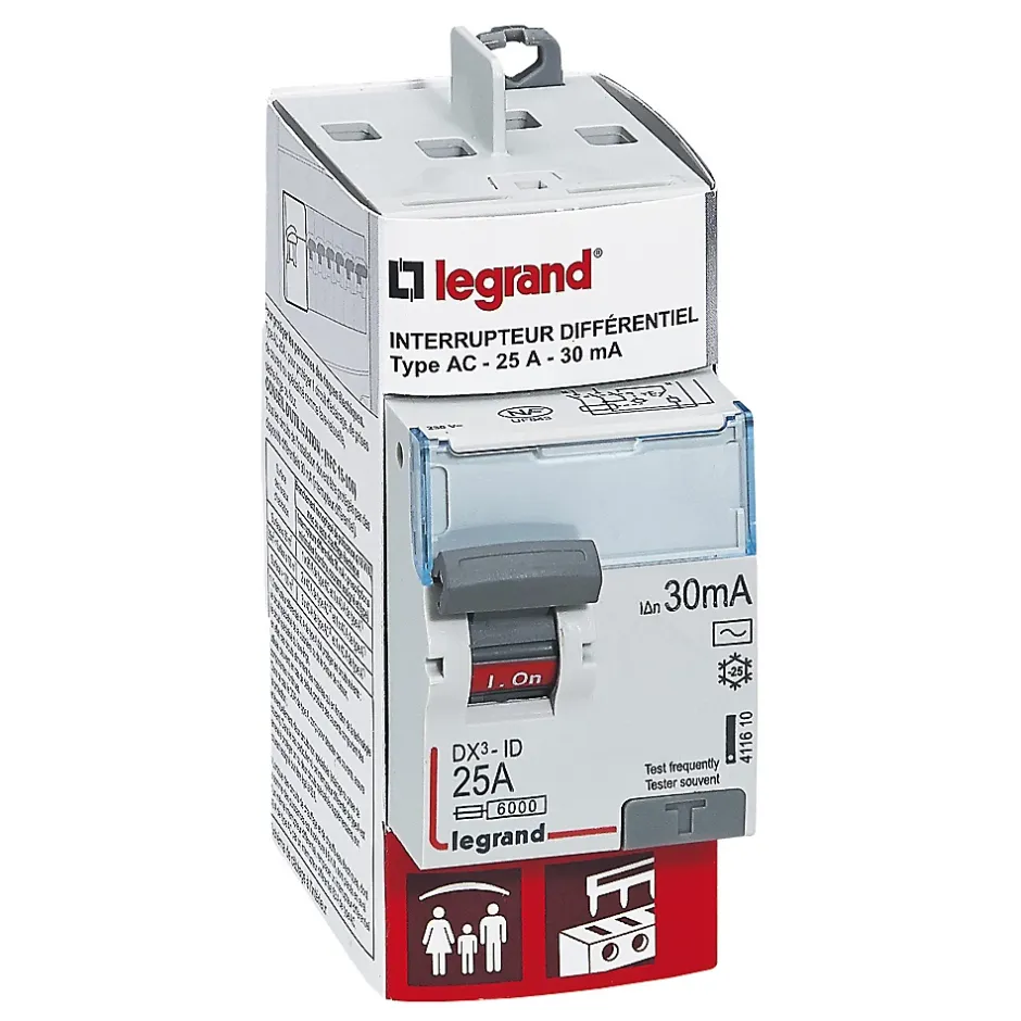 Interrupteur différentiel 30mA 25A type AC-Legrand