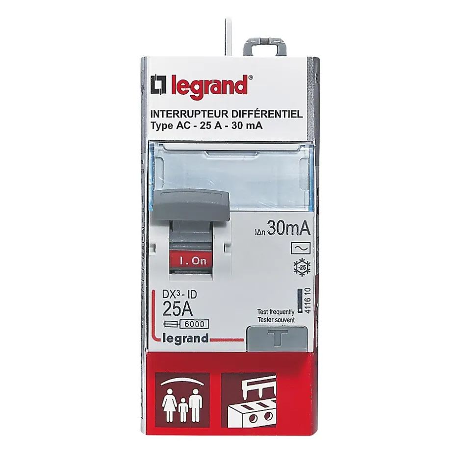 Interrupteur différentiel 30mA 25A type AC-Legrand