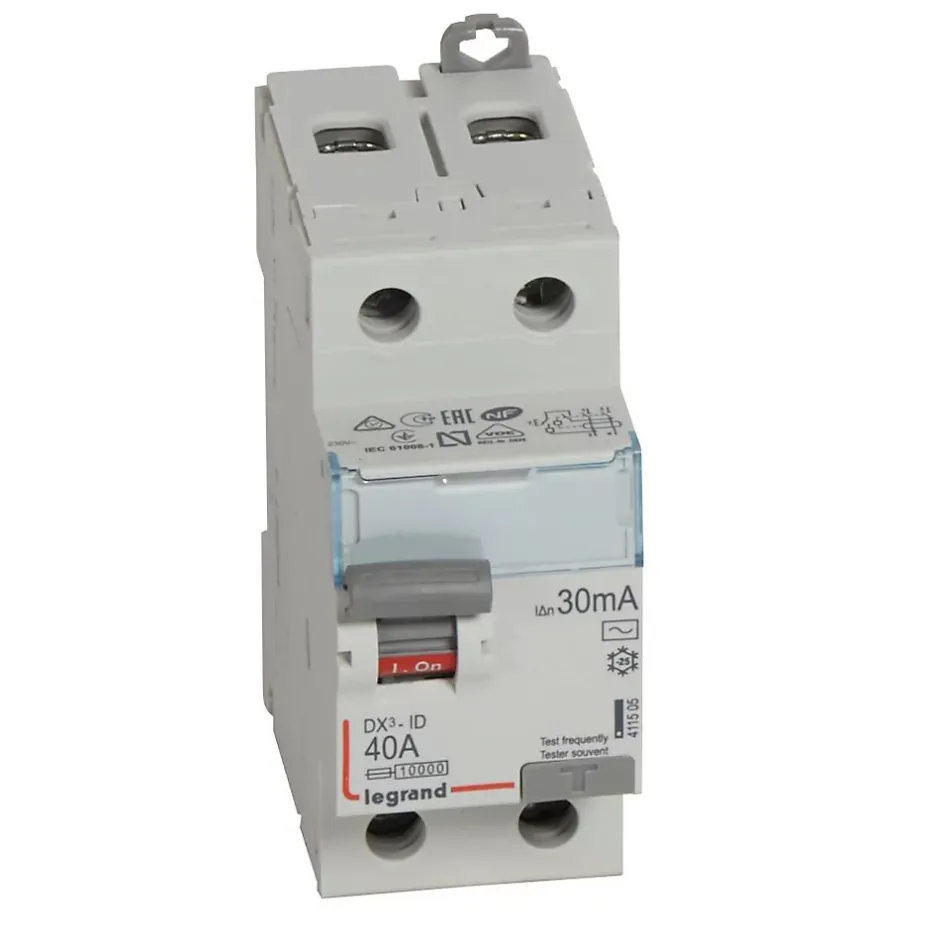 Interrupteur différentiel - 40A - 30mA - Type AC - 230V - Vis/vis - Haut/bas-Legrand Outlet