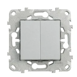 Interrupteur double va-et-vient connexion rapide 10A Unica Déco aluminium-Schneider Electric Best