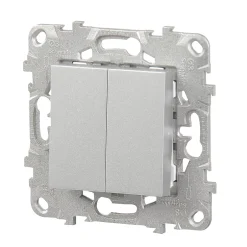 Interrupteur double va-et-vient connexion rapide 10A Unica Déco aluminium-Schneider Electric Best