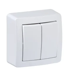 Interrupteur double va-et-vient complet saillie Alréa blanc^Schneider electric Sale