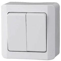 Interrupteur double va-et-vient 10 A blanc brillant^