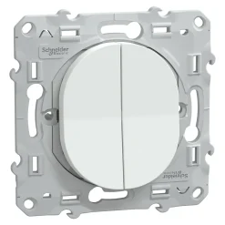 Interrupteur double va-et-vient Ovalis blanc-Schneider Electric Clearance