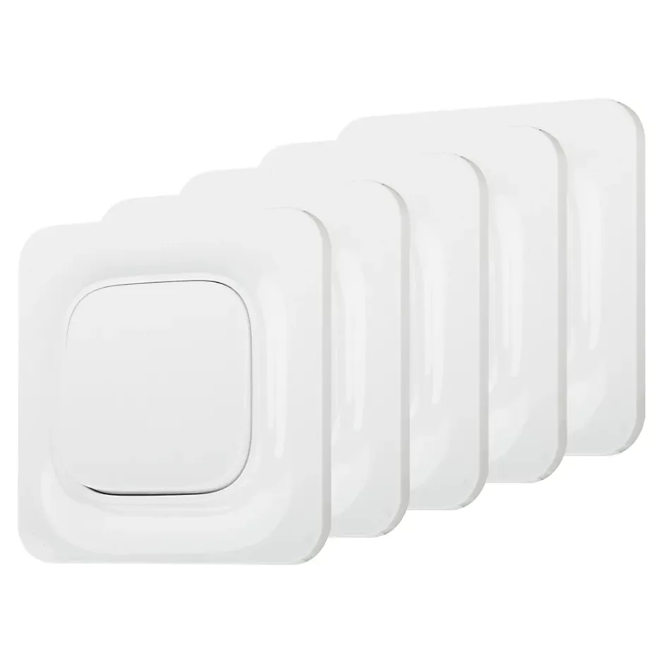 Interrupteur Kennet blanc complet, lot de 5^Jacobsen Hot