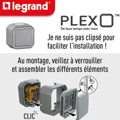 Interrupteur Plexo gris en saillie-Legrand Online