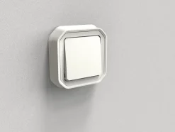 Interrupteur Plexo blanc à griffes^Legrand