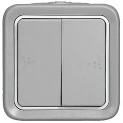 Interrupteur ou va-et-vient étanche PLEXO complet IP55 saillie gris double - - 069715^Legrand Clearance