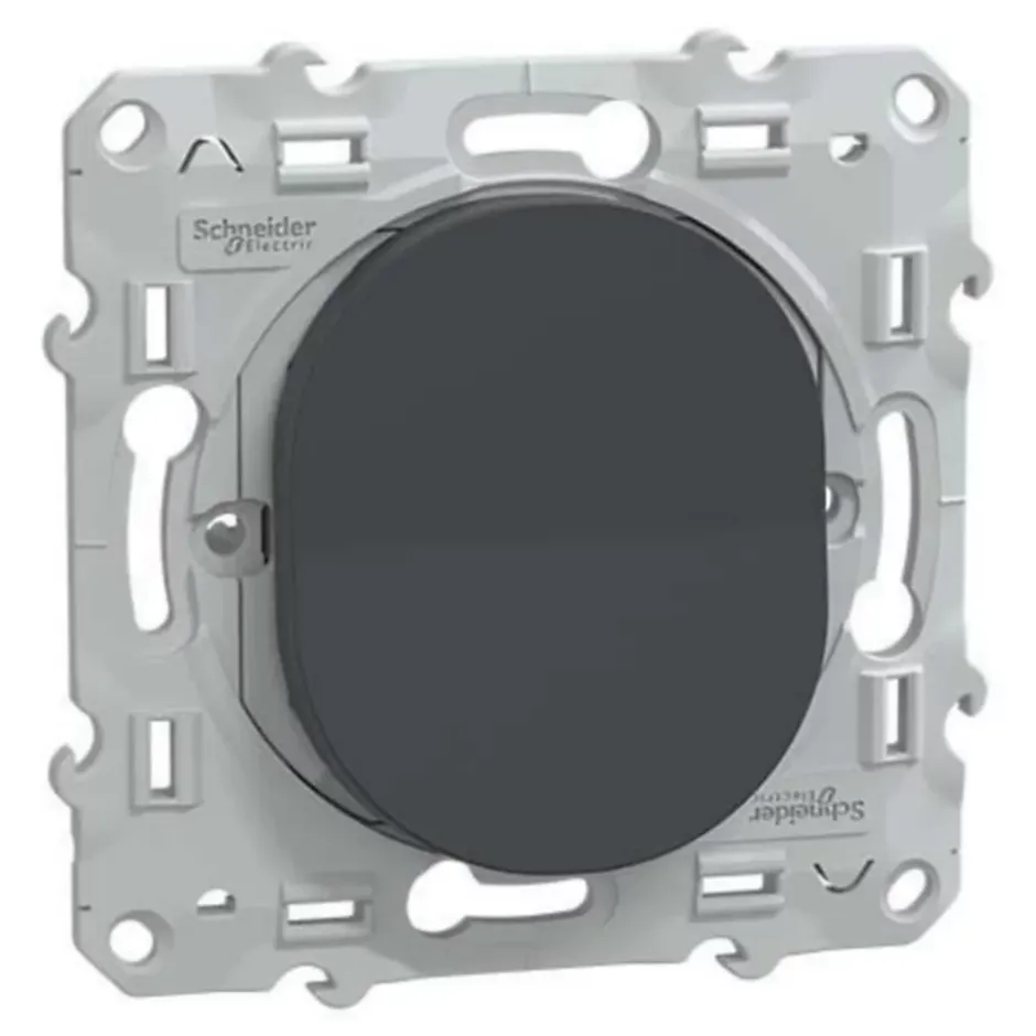 Interrupteur poussoir 10A Ovalis anthracite-Schneider Electric Online