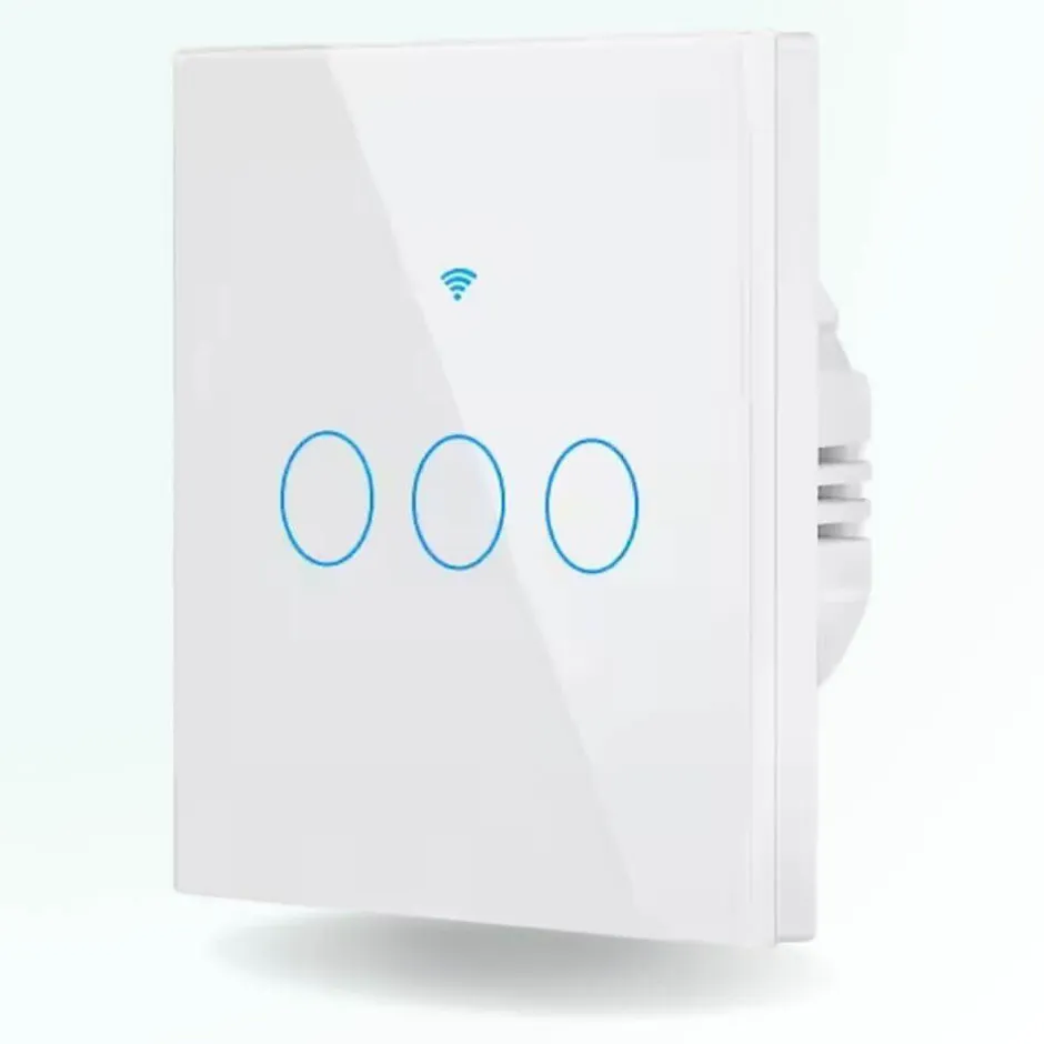 Interrupteur tactile connecté wifi + rf 433 - 3 boutons - sans fil neutre-Zengo New