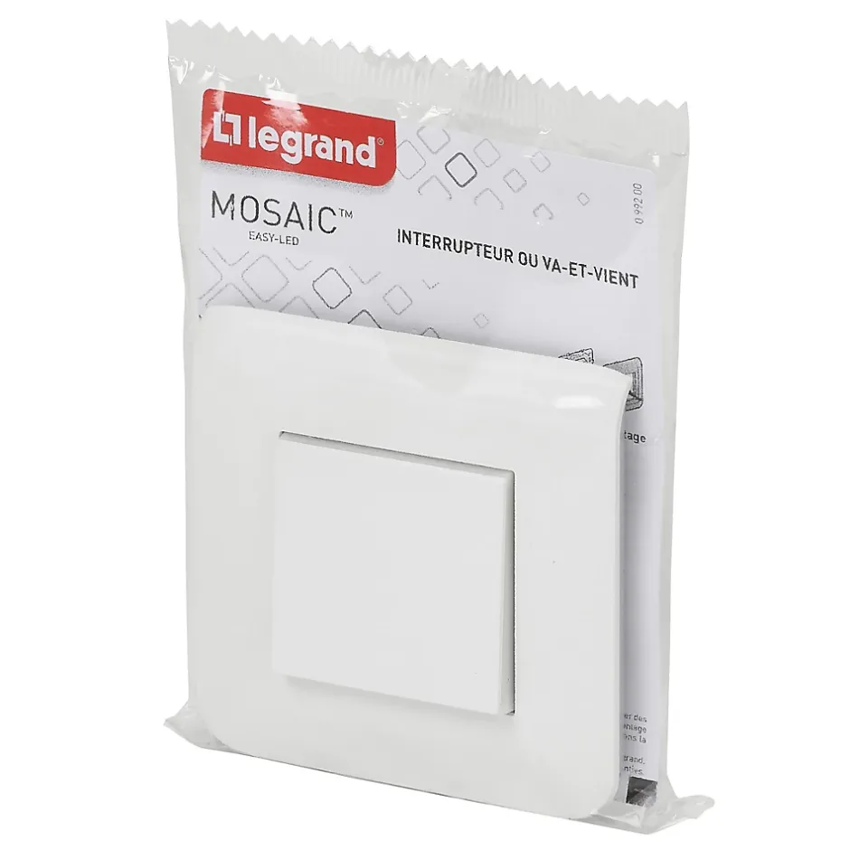 Interrupteur va-et-vient à vis Mosaïc blanc^Legrand Hot