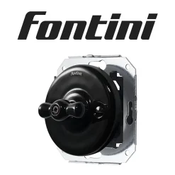 Interrupteur va-et-vient Garby Porcelaine noire, manette noire-Fontini Hot