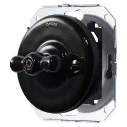 Interrupteur va-et-vient Garby Porcelaine noire, manette noire-Fontini Hot