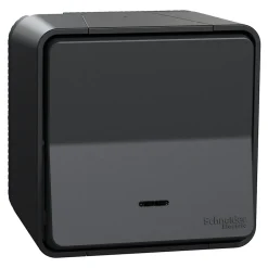 Interrupteur va-et-vient lumineux étanche complet saillie Mureva Styl anthracite-Schneider Electric New