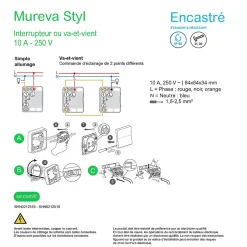 Interrupteur va-et-vient étanche complet encastré Mureva Styl anthracite-Schneider Electric Discount