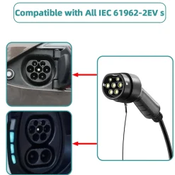 câble de recharge 3,6kW / 16A monophasé, 8m, type 2 vers type 2, pour véhicules électriques et hybrides rechargeables-Jatrhg