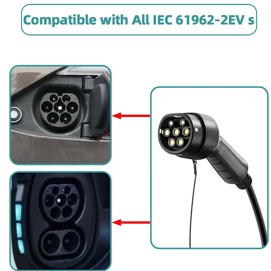 câble de recharge 7,2kW / 32A monophasé, 10m, type 2 vers type 2, pour véhicules électriques et hybrides rechargeables-Jatrhg Sale