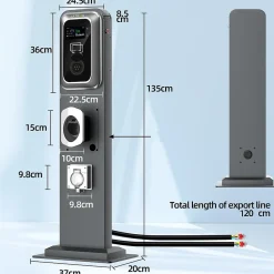 K2 kit de borne de recharge, 11kW / 16A, triphasé, avec prise de type 2 équipée de shutter pour EV, support inclus^Jatrhg Online