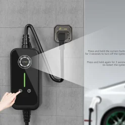 P1 chargeur portable réglable de 3,6kW à 1,5kW / 16A à 8A monophasé, 7m, type 2, pour véhicules électriques^Jatrhg Hot