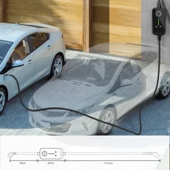 P1 chargeur portable réglable de 3,6kW à 1,5kW / 16A à 8A monophasé, 12m, type 2, pour véhicules électriques^Jatrhg Hot