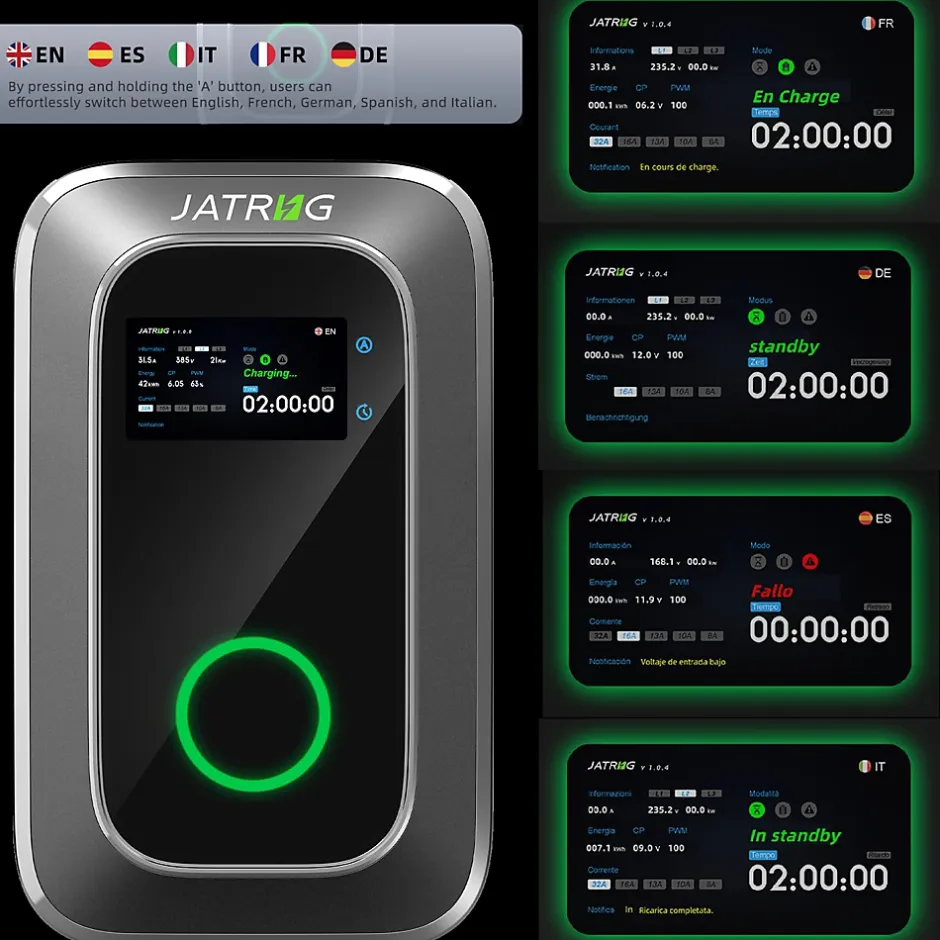 S1 borne de recharge IP66 pour véhicules électriques, 11 kW / 16 A, triphasé, avec câble type 2 de 8 m^Jatrhg Best
