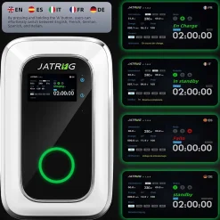 S1 borne de recharge IP66 pour véhicules électriques, 7,2 kW / 32 A, monophasé, avec câble type 2 de 6 m^Jatrhg Outlet