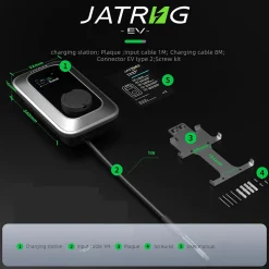 S2 borne pour véhicules électriques, IP66, avec prise de type 2 équipée de shutter, 11kW / 16A, triphasée-Jatrhg Discount