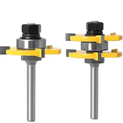 Jeu de 3 mèches de burin en carbure à tige de 6mm, coupe-langue et rainure à 3 cannelures, outils de menuiserie en forme de T pour^Deko Hot