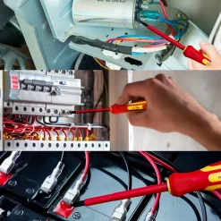 Jeu de 7 tournevis isolés (3 plats + 3 cruciformes + testeur)^Velamp Outlet