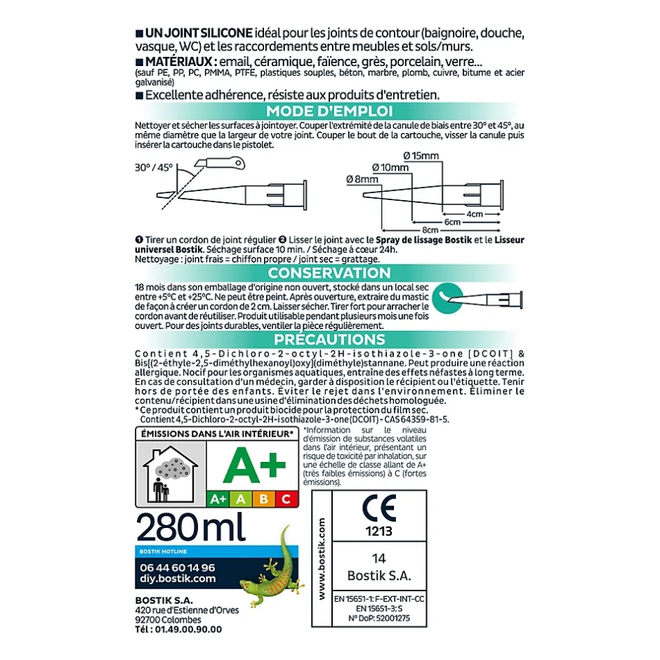 Joint Parfait sanitaire blanc 280ml^Bostik Clearance