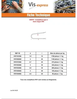 KG Crampillons Acier zingué 4.5X45 - 5 pièces-Vis Express Hot