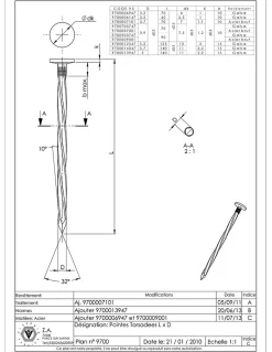 Kg de pointes Torsadées Forte tenue à la corrosion Acier galvanisé à chaud 3.20X70 - 1 pièce^Vis Express New
