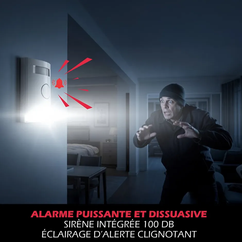 Kit Alarme autonome détection de mouvement Eclairage alerte détecteur ouverture et télécommande-Kyf Hot