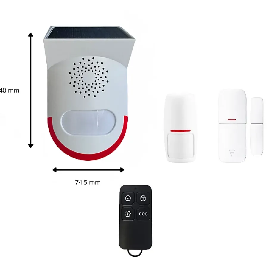 Kit alarme autonome extérieure solaire pour garage, chantier^Lifebox Hot
