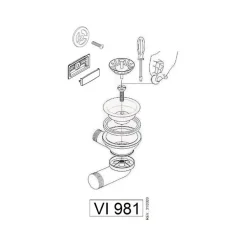 Kit bonde et trop plein doré YUNA pour vidage 1 bac évier granit-Luisina Outlet