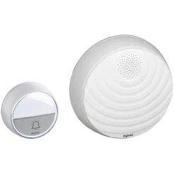 Kit Confort carillon et sonnette sans fil avec 15 mélodies alimentation par piles - blanc-Legrand Discount