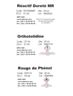 Kit d'analyses d'eau TH, PH, Nitrate, Chlore-Apic