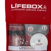 Kit de sécurité Lifebox (détecteur de fumée 10 ans, extincteur 1 kilo Poudre ABC, couverture anti feu 1mx1m)- Discount