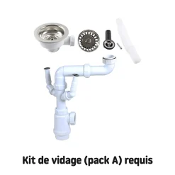 Kit de vidage A manuel évier avec panier acier inoxydable 1 bac-Not Available Discount