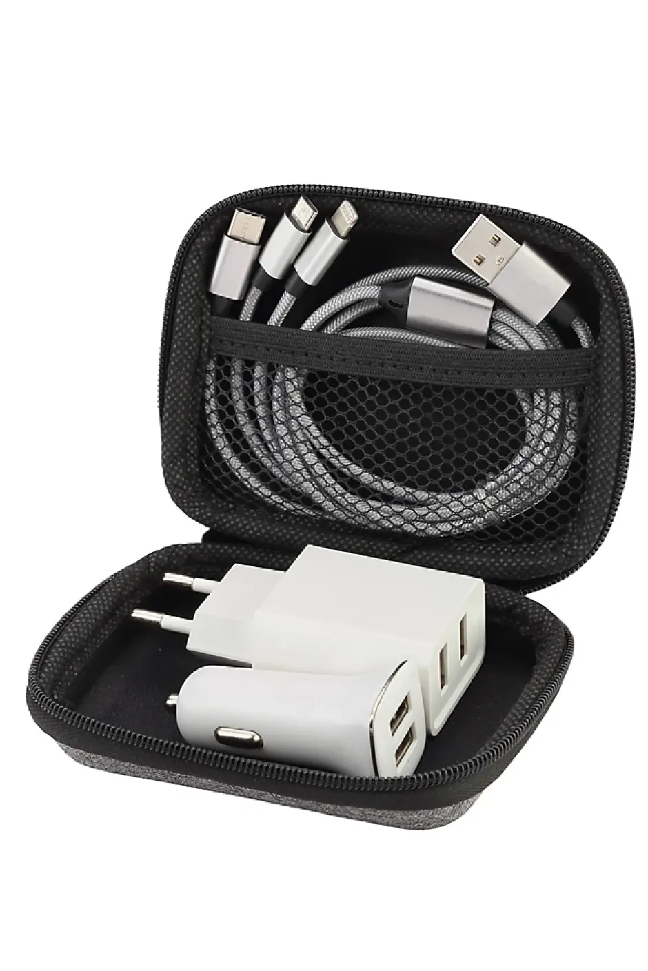 Kit de voyage avec câble de charge 3 en 1, double chargeur, double chargeur de voiture-GAO Clearance