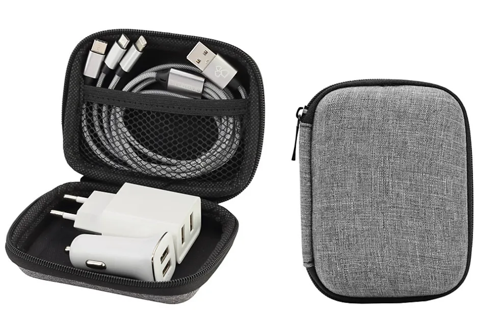 Kit de voyage avec câble de charge 3 en 1, double chargeur, double chargeur de voiture-GAO Clearance
