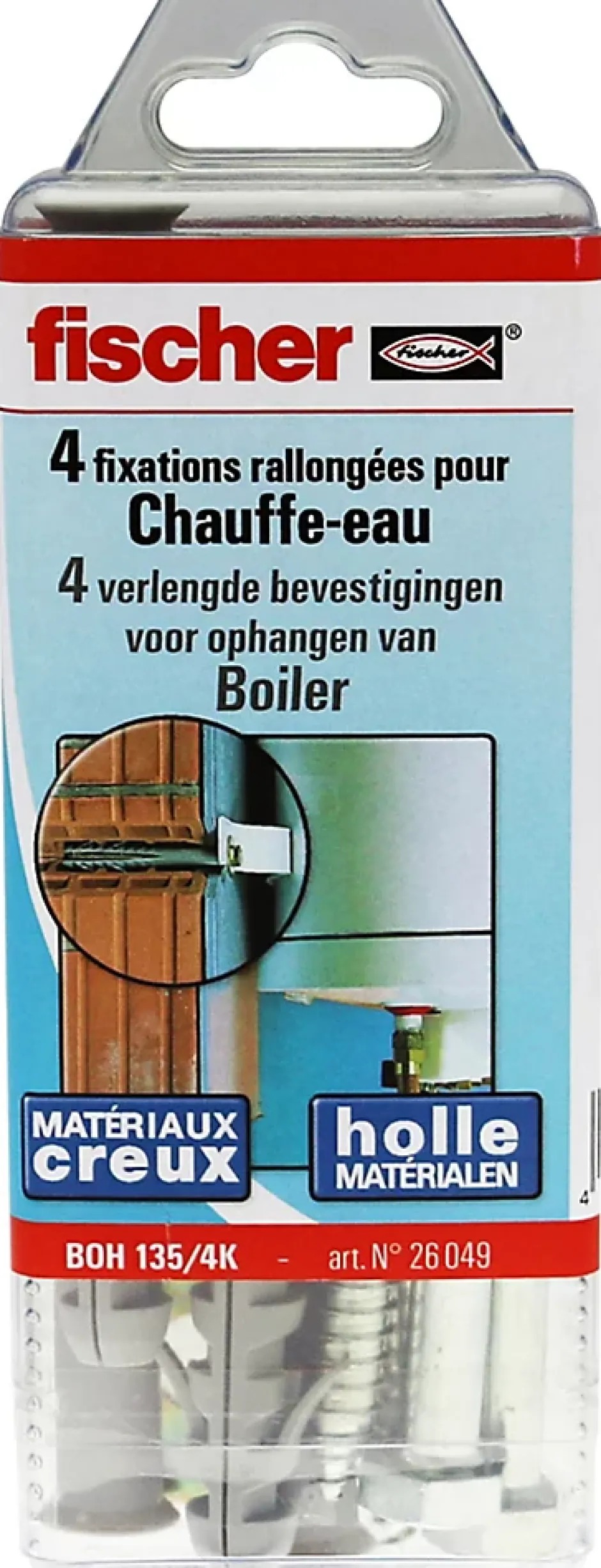Kit fixation chauffe-eau sur brique creuse BOH 135 Fisher-Fischer Hot